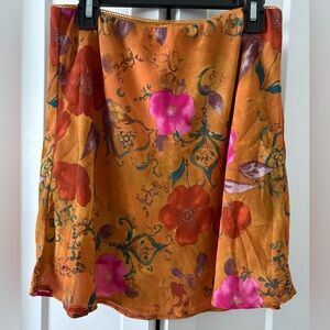 Wild Fable Orange Floral A-Line Skirt